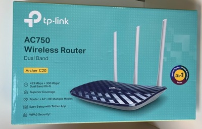 Router TP-Link Archer C20 802.11ac (Wi-Fi 5)