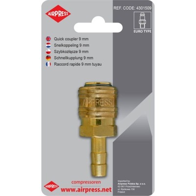 БЫСТРОСЕМ Z WTYKIEM NA ПАТРУБОК AIRPRESS 4301509 9MM