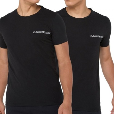 Emporio Armani t-shirt koszulka męska czarna 2-pack L