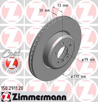 ZIMMERMANN BMW 3 F30 370MM DISCOS PARTE DELANTERA 150.2911.20  