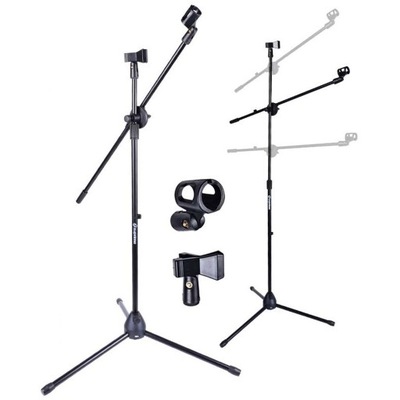 STATYW MIKROFONOWY STOJAK DO MIKROFONU NA 2 MIKROFONY ŁAMANY 185CM UCHWYT