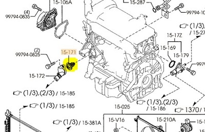 TERMOSTAT MAZDA 2.0 2.2D 2.5 KL0115171A ORYGINAŁ