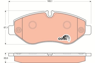 КОЛОДКИ ТОРМОЗНЫЕ - КОМПЛЕКТ COTEC GDB1747