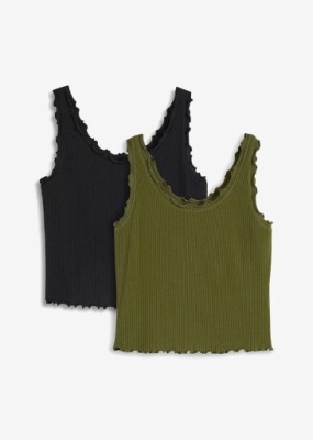 1V0K10 BONPRIX TOP W PRĄŻEK CZARNY 40/42