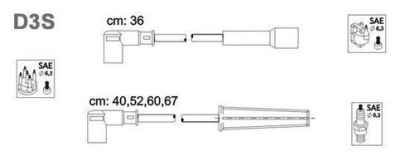 Провода зажигания janmor d3s daewoo nexia 8v sohc 96560909 фото №1