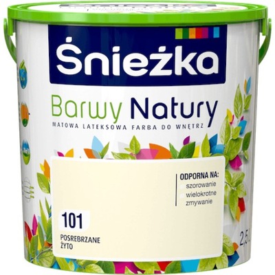 FARBA ŚNIEŻKA BARWY NATURY POSREBRZANE ŻYTO 2,5L