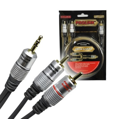 Kabel Przewód 2RCA-3,5mm 2RCA-Jack PROLINK 3m