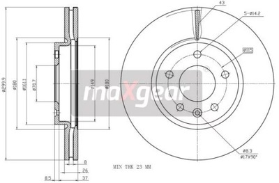 ДИСК HAM. OPEL P. ASTRA 09- ШЕСТЕРНІ 16 CA 19-2332