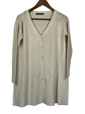 Max Mara WEEKEND Kremowy CARDIGAN WEŁNA SILK-L