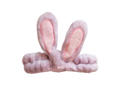 Opaska kosmetyczna SPA uszy królika welurowa