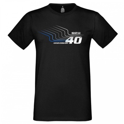 Czarna Koszulka T-Shirt Sparco 40TH