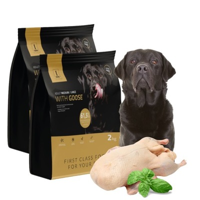 SUCHA KARMA DLA PSA Z GĘSINY DLA MAŁYCH RAS 2x2KG 1DOG MONOBIAŁKOWA