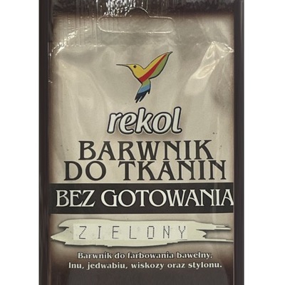 Barwnik do tkanin bez gotowania Rekol 15g zielony