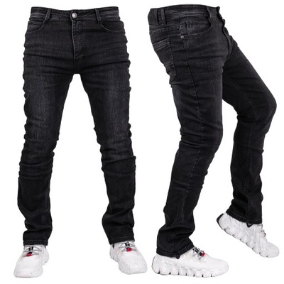 Spodnie męskie jeansowe czarne JAXON r.30