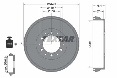 TEXTAR 94038800 БАРАБАН ГАЛЬМІВНИЙ