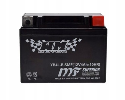 BATTERY YB4L-B 12V HERCULES HONDA HUSQVARNA ITALJET KAWASAKI KTM  