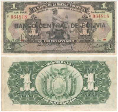 Boliwia 1 Boliviano 1911 VF