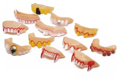 Sztuczne zęby Halloween 12 szt