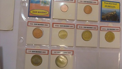 Monety San Marino - 1 cent do 2 Euro - 2007 zestaw set 8 szt