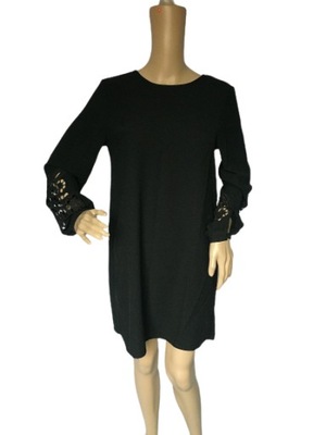 Sukienka H&M Ażurowa S Mała Czarna Elegancka