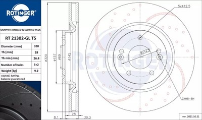 ROTINGER RT 21302-GL T5 HAM.TARCZA /P/ HYUNDAI