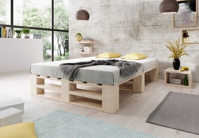 Łóżko drewniane z palet 180 x 200 sosna (M2_180x200_N)
