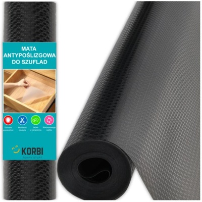 MATA OCHRONNA ANTYPOŚLIZGOWA SZUFLAD SZAFEK PODKŁADKA ROLKA 300x50 CZARNA
