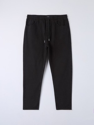 TERRANOVA spodnie z troczkami czarne jeans L