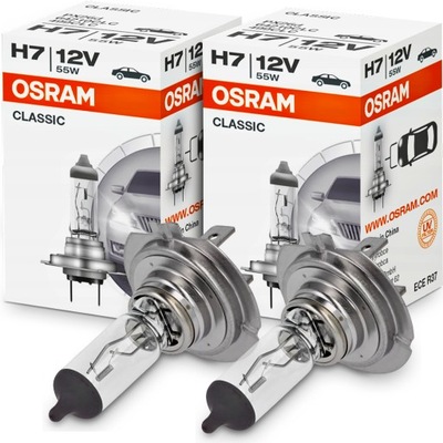 LAMPS OSRAM H7 X 2 PCS. CLASSIC LAMP AUTOMOTIVE 12V 55W PX26D HOMOLOGA  