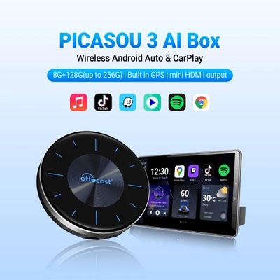 RADIO DE AUTOMÓVIL OTTOCAST P3 OTTOAIBOX 8/128GB CON MYSZKA DE AIRE HDMI  