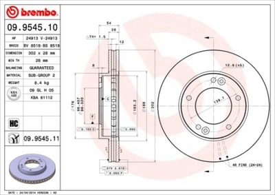 ДИСК ТОРМОЗНОЙ BREMBO 09.9545.11