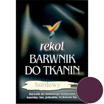 BARWNIK TKANIN farba BORDOWY fiolet DO GOTOWANIA