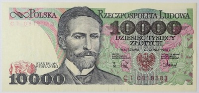 Banknot 10 000 zł 1988 rok - Seria CT