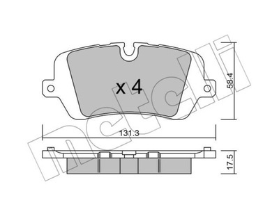 КОЛОДКИ ГАЛЬМІВНІ RANGE ROVER SPORT 13- ЗАДНІЙ 22-1025-0 METELLI PRZEGUBY,UKL