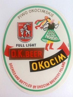 Etykieta Piwo Okocimskie OKOCIM O.K. BEER