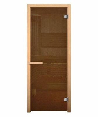 Drzwi do sauny z sosny 70 x 190 – brąz