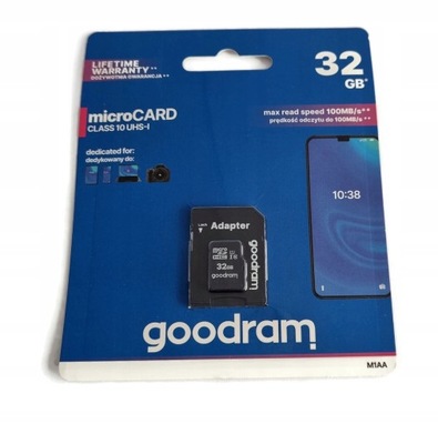 Karta pamięci microSD SDHC Goodram 32GB adapter