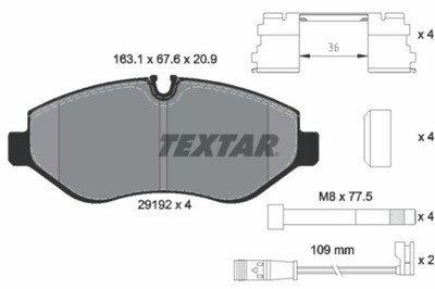 2919202 TEXTAR КОЛОДКИ HAM. DB P. SPRINTER/VIANO/VITO 1,6-3,7 06-