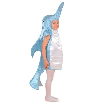STRÓJ DELFIN DELFINA RYBKA RYBA MORSKA BŁĘKITNY 110