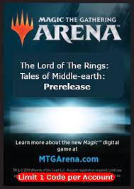 MTG Arena Kod Code The Lord of the Rings 6 booster