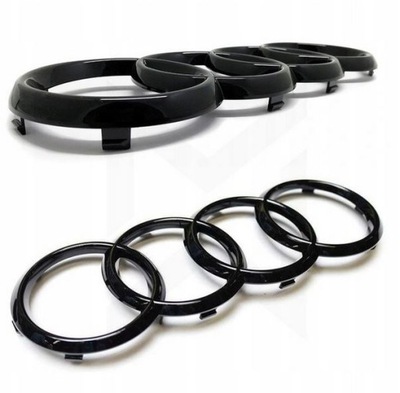 EMBLEMA PARTE DELANTERA AUDI A6 C7, A7, Q3, Q5 NEGRO LUSTRE 285MM  