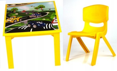 Stolik dla dziecka plastikowy z krzeseŁkiem ŻÓŁTY