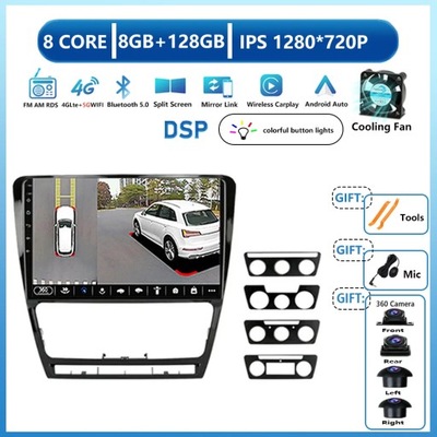 NAVEGACIÓN GPS CARPLAY PARA VOLKSWAGENA SKODA OCTAVIA 2 A5 2007-2014 ANDROID  