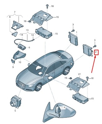 Audi rs7 sportback 4g lane change assist керування unit 4g0907568m фото №1