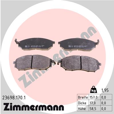 ZIMMERMANN 23698.170.1 КОЛОДКИ ГАЛЬМІВНІ