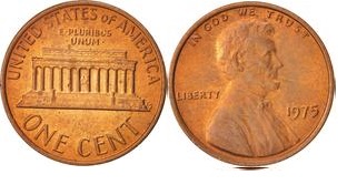 1 cent USA (1975) - A. Lincoln Mennica P