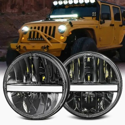 ФОНАРИ РЕФЛЕКТОРЫ LED (СВЕТОДИОД ) 7 ДЮЙМОВ 6000K ХОДОВЫЕ ОГНИ ДХО JEEP WRANGLER JK TJ CJ 