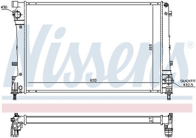 C730E9 NISSENS РАДИАТОР ДВИГАТЕЛЯ ПОДХОДИТ DO: ABARTH 500 / 595 / 695, 500C /