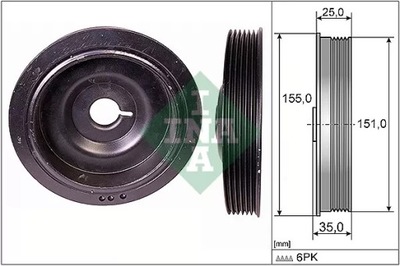 INA 544009010 RUEDA PASOWE, EJE DE CIGÜEÑAL  