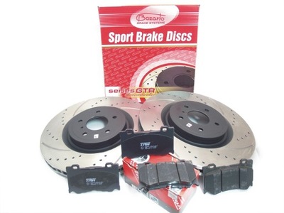 DISCOS 355MM WIERCONE ZAPATAS TRW NISSAN 370Z INFINITI FX G37 Q50 Q70 PARTE DELANTERA  